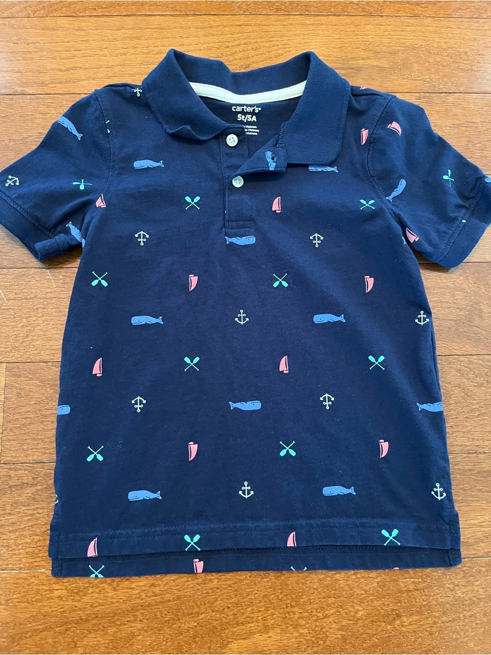 Carter's Navy Nautical Polo Shirt for Boys Size 5T